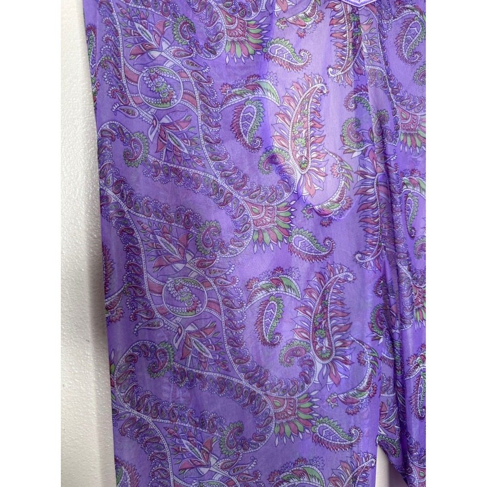 Savage X Fenty Purple Paisley Sheer Mesh Stirrup Leggings Strappy V-Waist 3X NWT - Picture 4 of 8